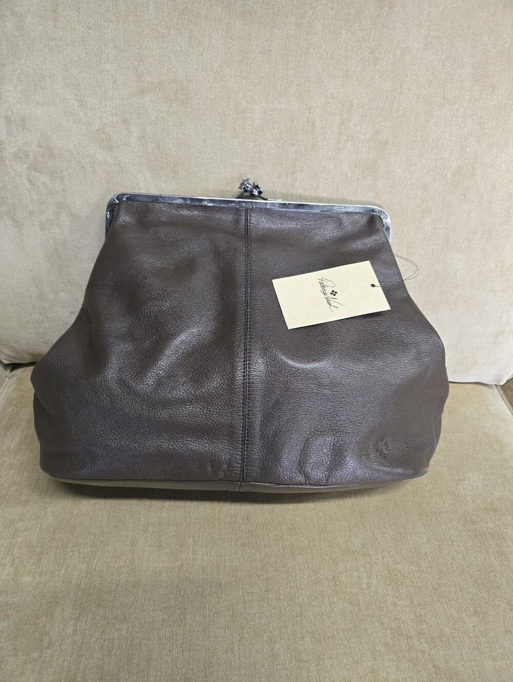 Patricia Nash Brown Leather Kiss-Lock Frame Tote - Picture 8 of 10